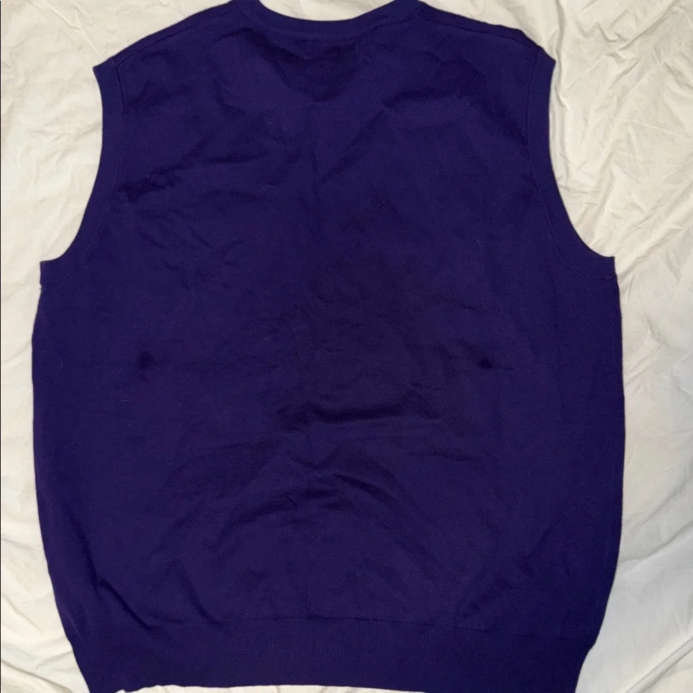 Clemson Men's Purple Sweater Vest with embroidered Orange Tiger Paw - Picture 8 of 8